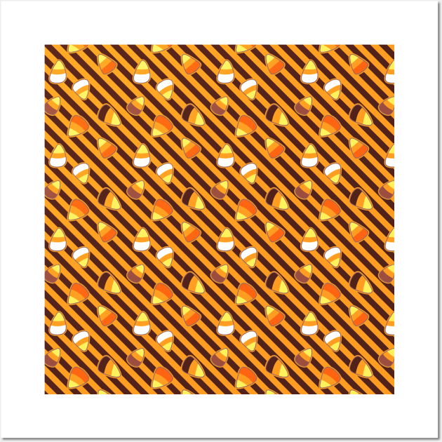 Candy Corn Striped Pattern Wall Art by saradaboru